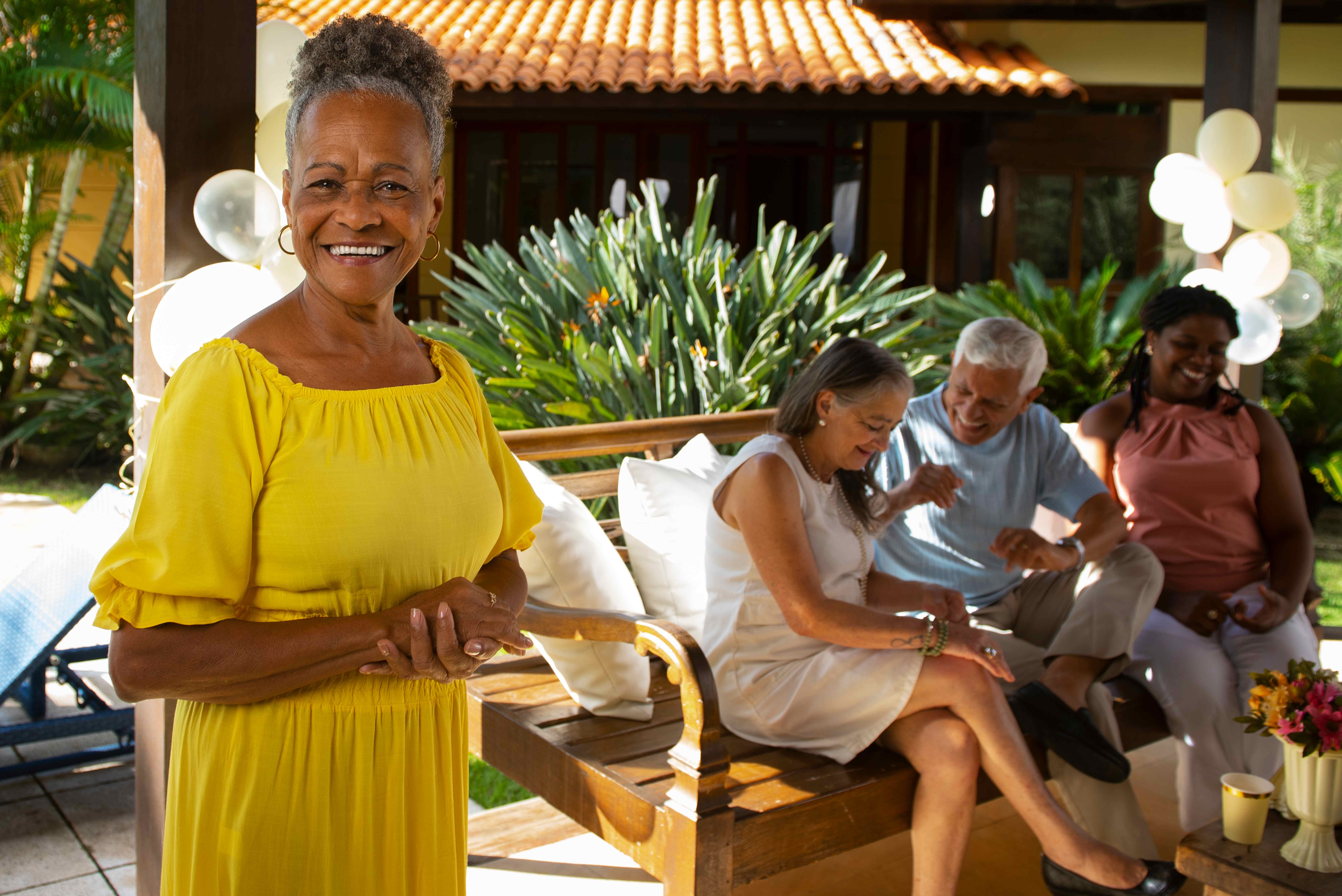 Seniors enjoying a social gathering